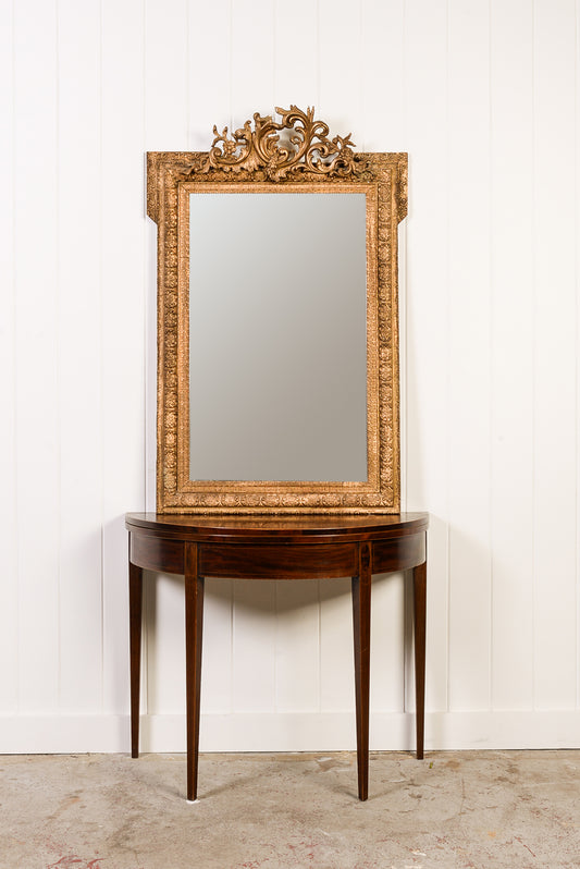 19th Century French Gold Gilt Mirror with Foxing