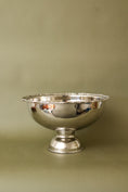 Load image into Gallery viewer, English Silver Plate Punch/Beverage Bowl with Scalloped Rim on Pedestal (c. 1930)