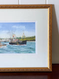 Load image into Gallery viewer, Signed A.J. Watts Marine View of Boats Watercolor