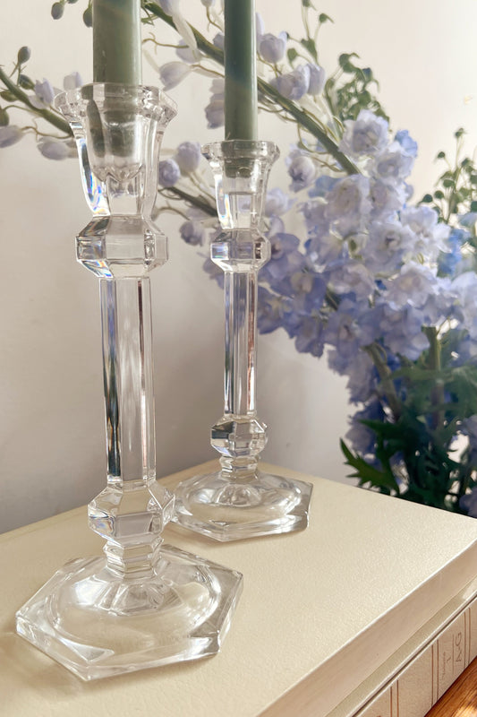 Vintage Crystal Candlesticks PAIR
