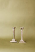 Load image into Gallery viewer, Antique English Pair Candlesticks Corinthian Column Candleholders (c. 1900)