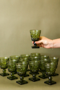 Load image into Gallery viewer, SET of 14 | Vintage Indiana Glass Colony Park Lane Avocado Green Goblets Cups