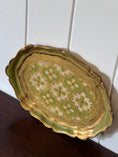 Load image into Gallery viewer, Medium Sized Florentine Tray with Light Green + Gold Coloring
