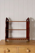 Load image into Gallery viewer, Petite Arts and Crafts 3-Tiered Walnut Wall Shelf (c. 1900)
