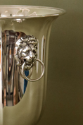 Load image into Gallery viewer, English Fluted Silver Plate Ice/Wine Bucket with Lion Heads (c. 1930)