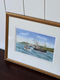 Load image into Gallery viewer, Signed A.J. Watts Marine View of Boats Watercolor