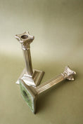 Load image into Gallery viewer, Antique English Pair Candlesticks Corinthian Column Candleholders (c. 1900)