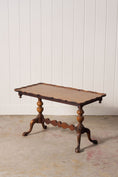 Load image into Gallery viewer, Antique English Coffee Table with Scalloped Top + Carved Claw Feet