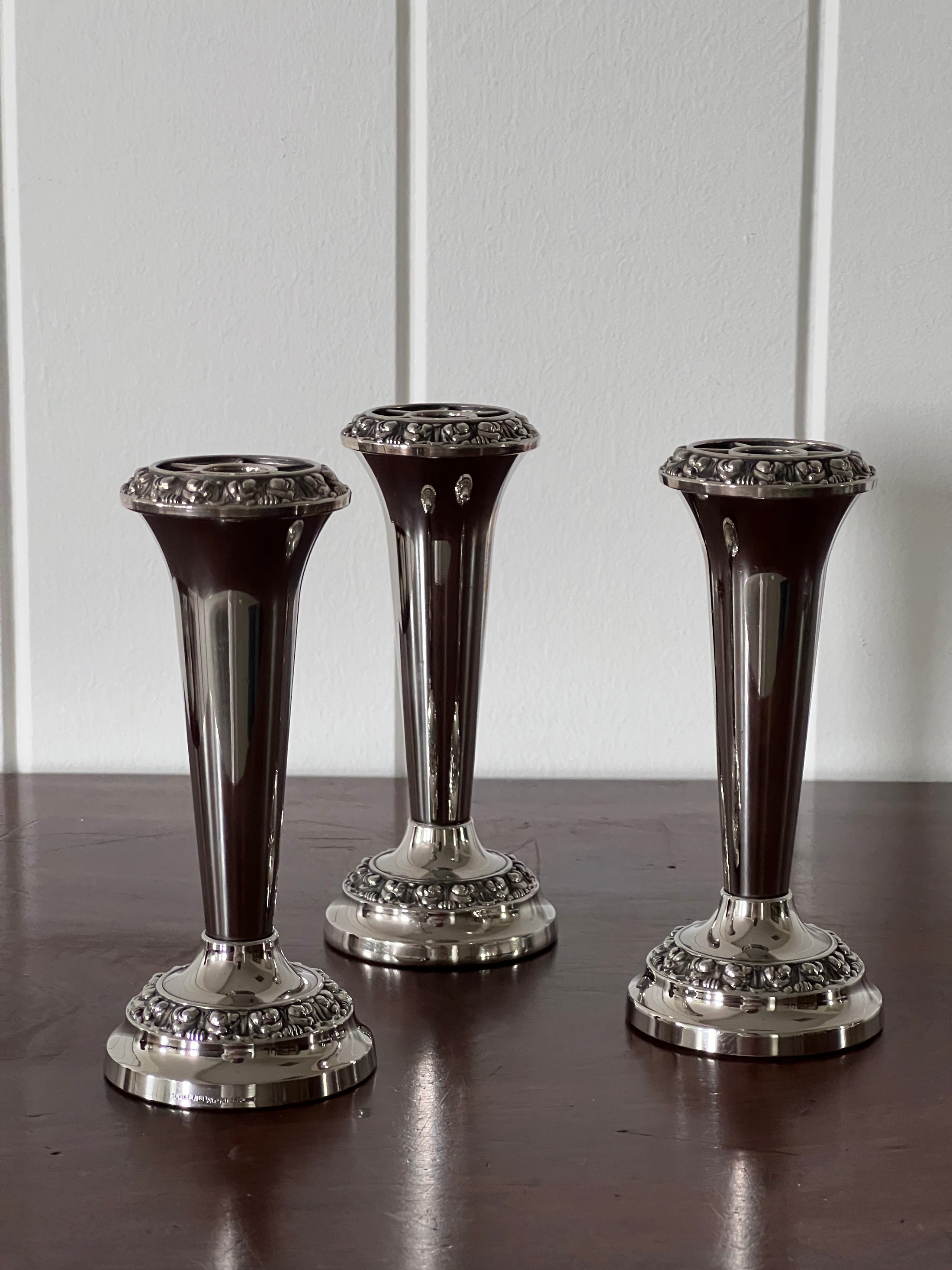 English Silver Plate Bud Vase