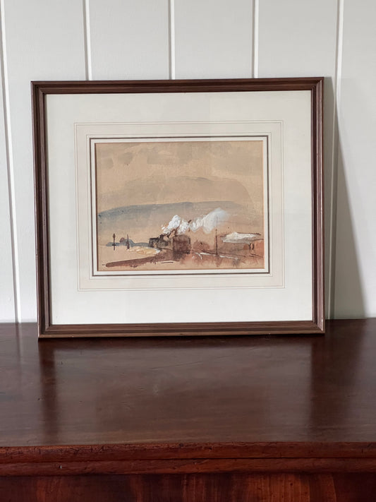 Abstract Steam Train Original Watercolor