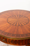 Load image into Gallery viewer, 19th Century French Circular Inlaid Centre / Side Table with Side Sliders