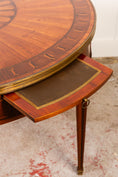 Load image into Gallery viewer, 19th Century French Circular Inlaid Centre / Side Table with Side Sliders