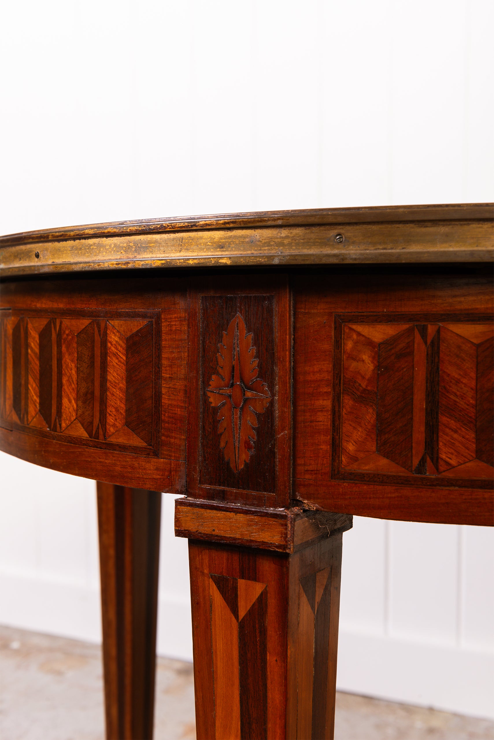 19th Century French Circular Inlaid Centre / Side Table with Side Sliders