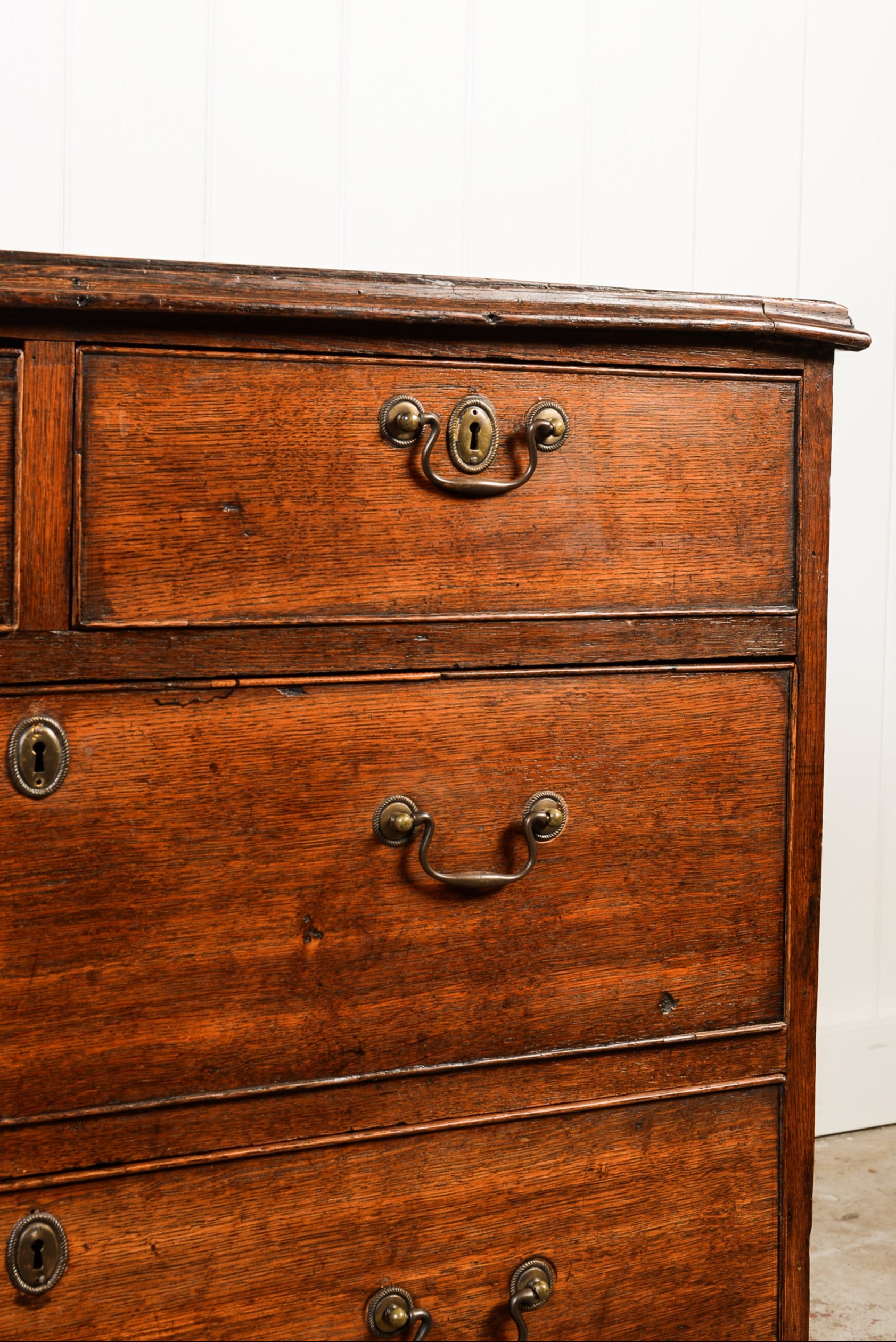 George II Petite Walnut Chest with Swan Neck Handles (c. 1750)