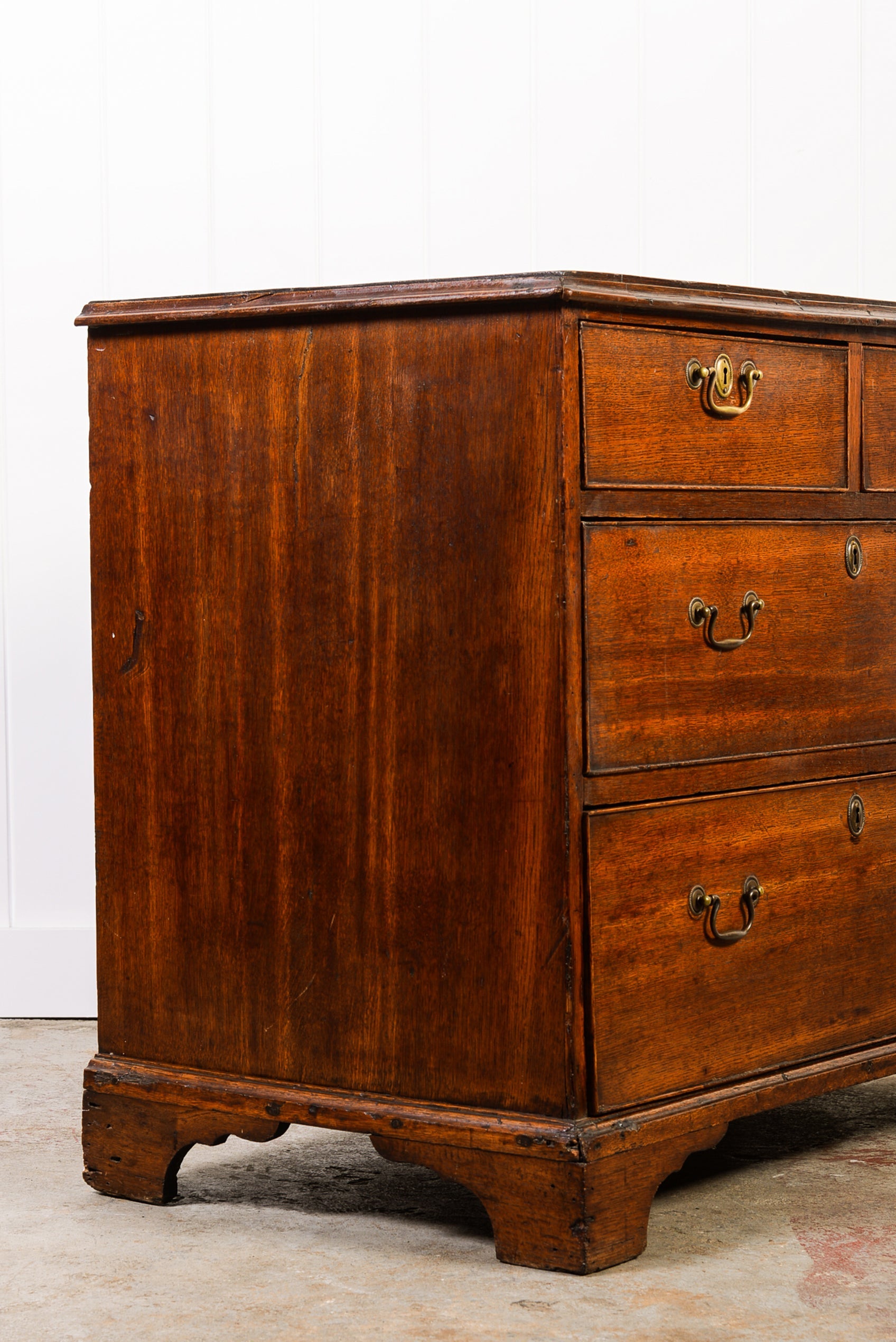 George II Petite Walnut Chest with Swan Neck Handles (c. 1750)