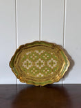 Load image into Gallery viewer, Medium Sized Florentine Tray with Light Green + Gold Coloring