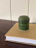 Load image into Gallery viewer, Petite Green Limoges Box with Flower Closure