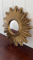 Load image into Gallery viewer, Mid-Century Hand Carved French Giltwood Starburst Mirror