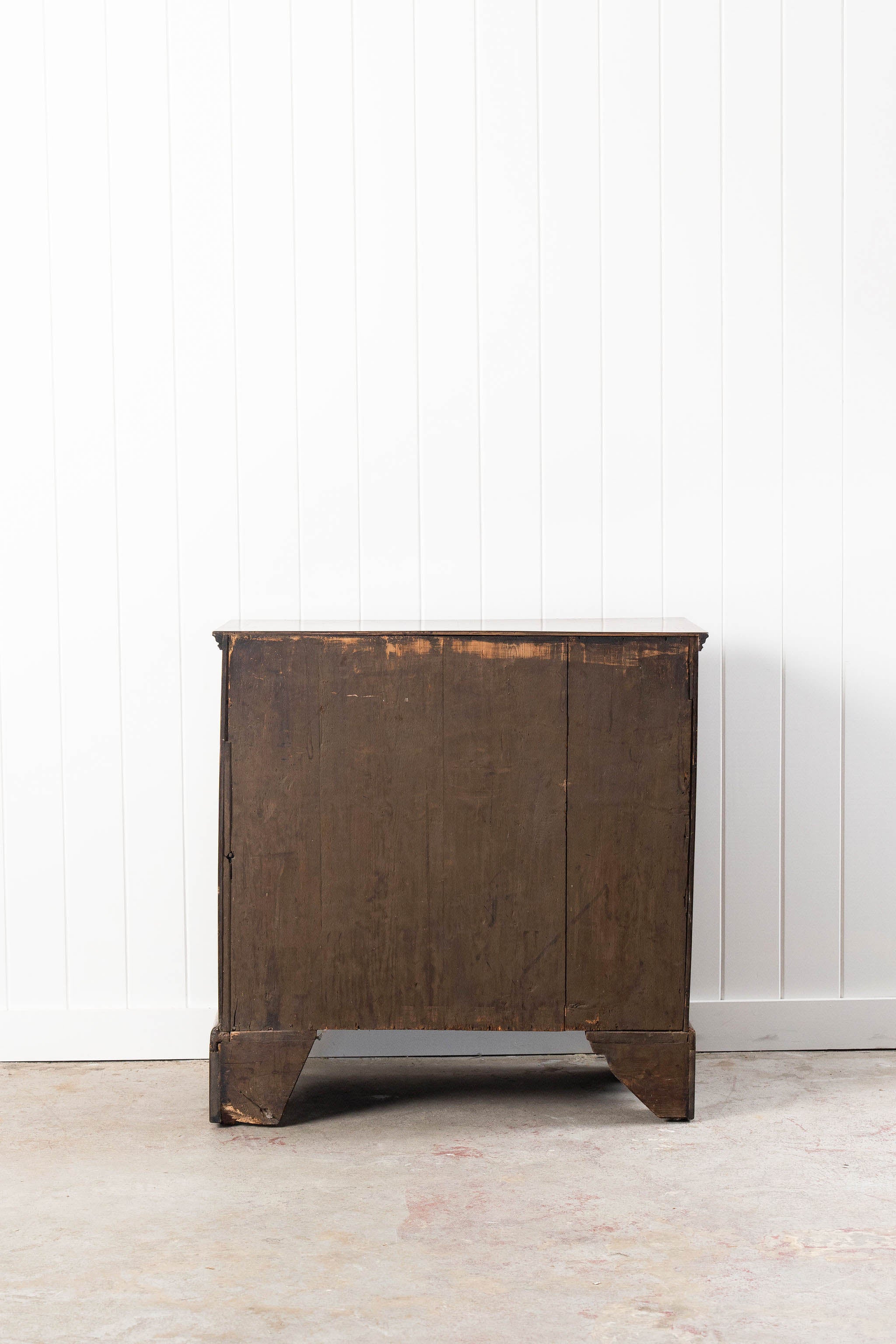 George III English Burl Walnut Chest of Drawers with Inset Drawers on Brackets (c. 1760-1820)