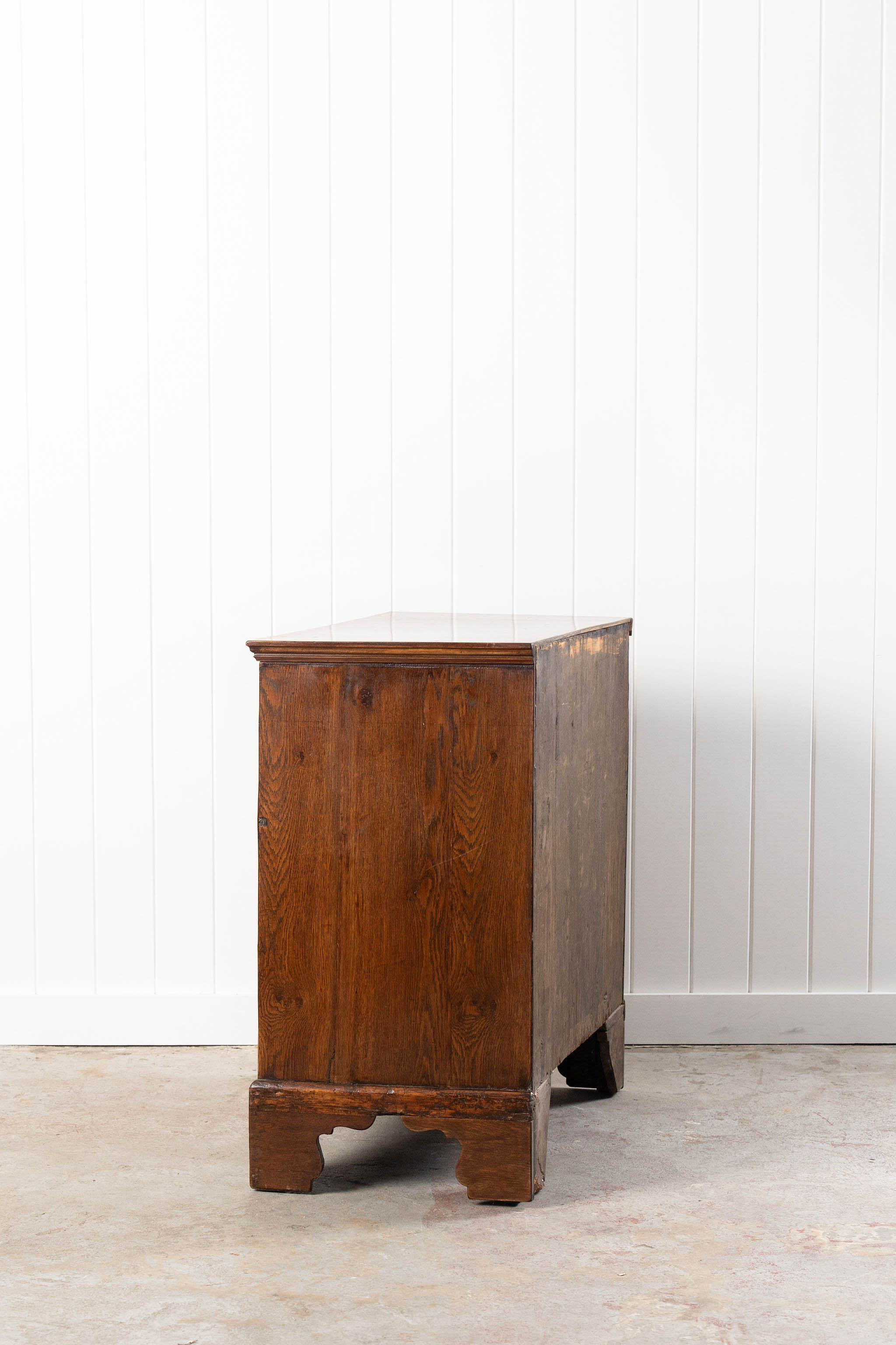 George III English Burl Walnut Chest of Drawers with Inset Drawers on Brackets (c. 1760-1820)