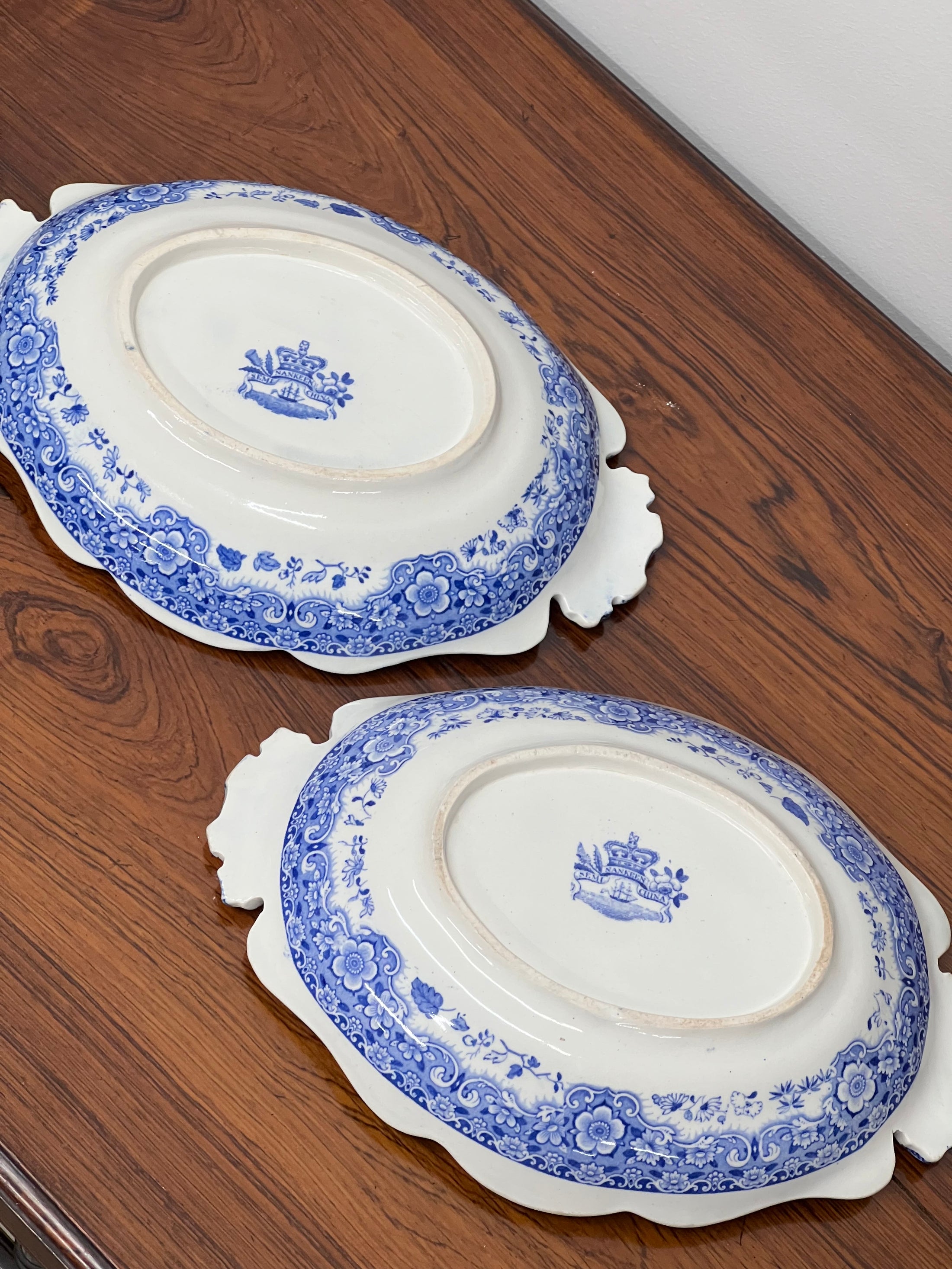 RARE Minton 'Filigree' Pattern Blue Floral Small Serving Bowl (c. 1830)