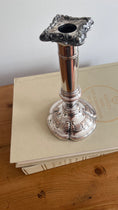 Load image into Gallery viewer, Antique Silver Plate on Copper Candlestick