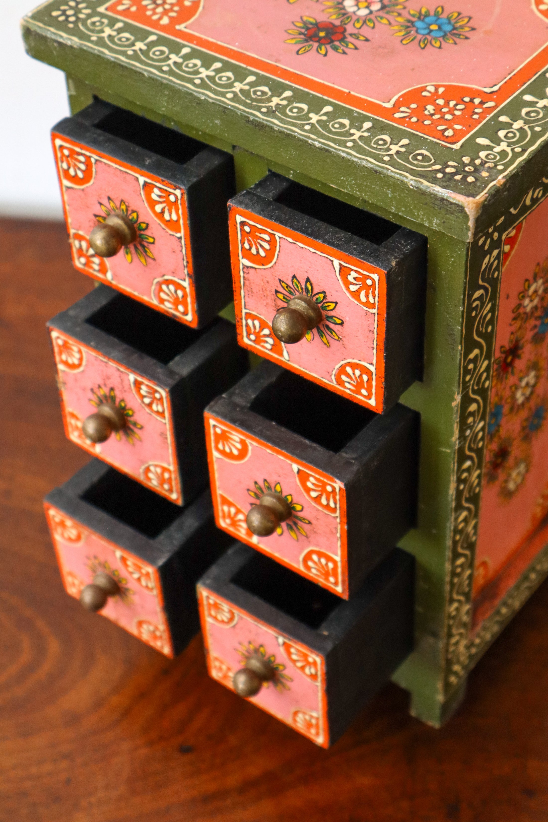 Petite Hand Painted 6 Drawer Chest / Jewelry Box