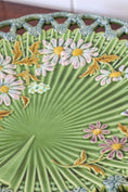 Load image into Gallery viewer, Antique Large Green Majolica Reticulated Platter w/ Fan Center | 12.5”W