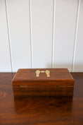 Load image into Gallery viewer, Wooden Petite Brass Inlay Bowling Pin + Ball Box Set
