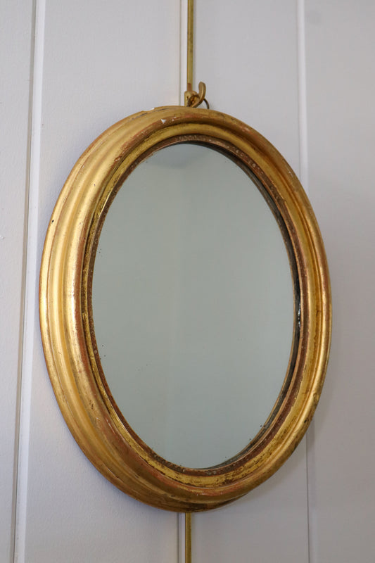 Antique Giltwood Oval Mirror (c. 1880)