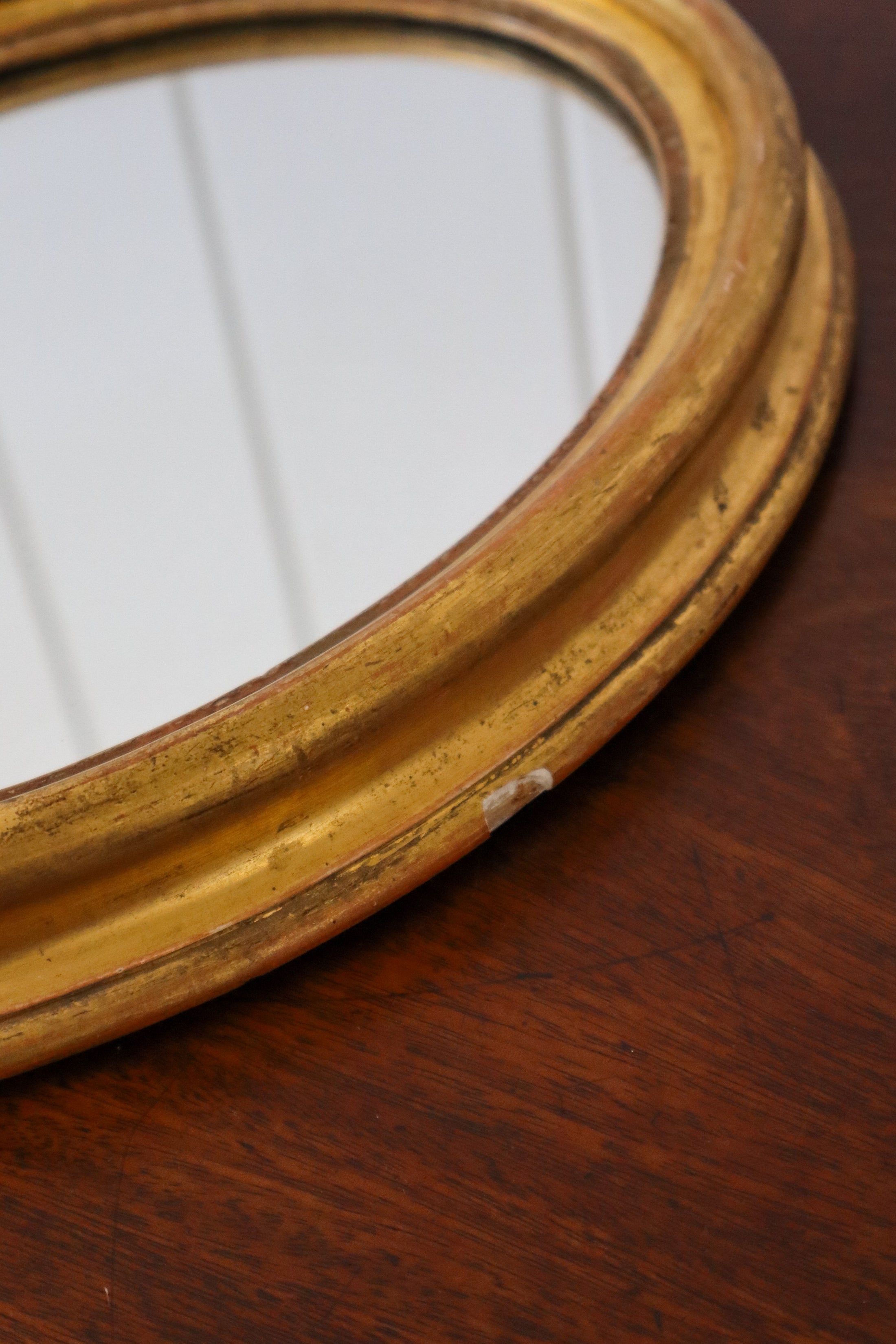 Antique Giltwood Oval Mirror (c. 1880)