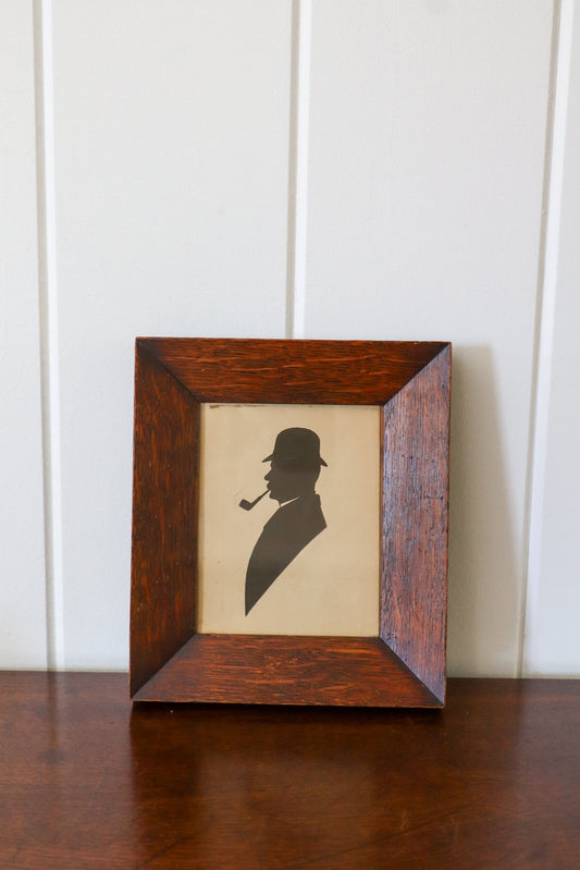 19th-Century Silhouette Of English Man Smoking Pipe