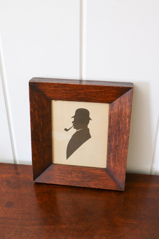 19th-Century Silhouette Of English Man Smoking Pipe