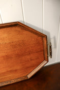 Load image into Gallery viewer, Large Elongated Hex English Oak Tray with Brass Handles