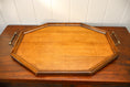 Load image into Gallery viewer, Large Elongated Hex English Oak Tray with Brass Handles