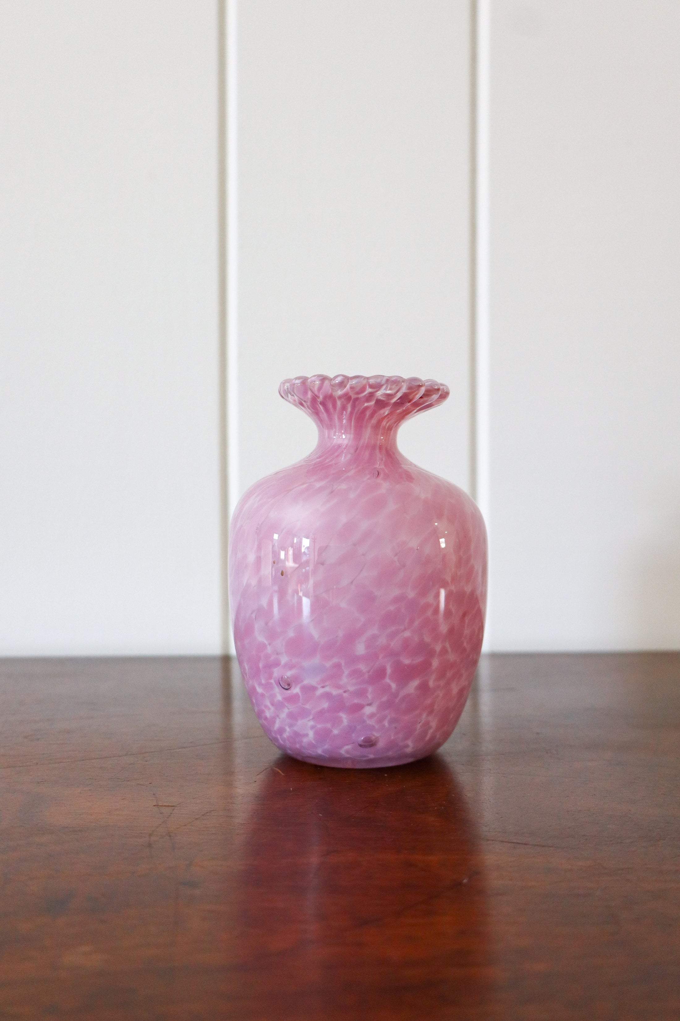 Vintage Hand Blown Pink Glass Object/Bud Vase