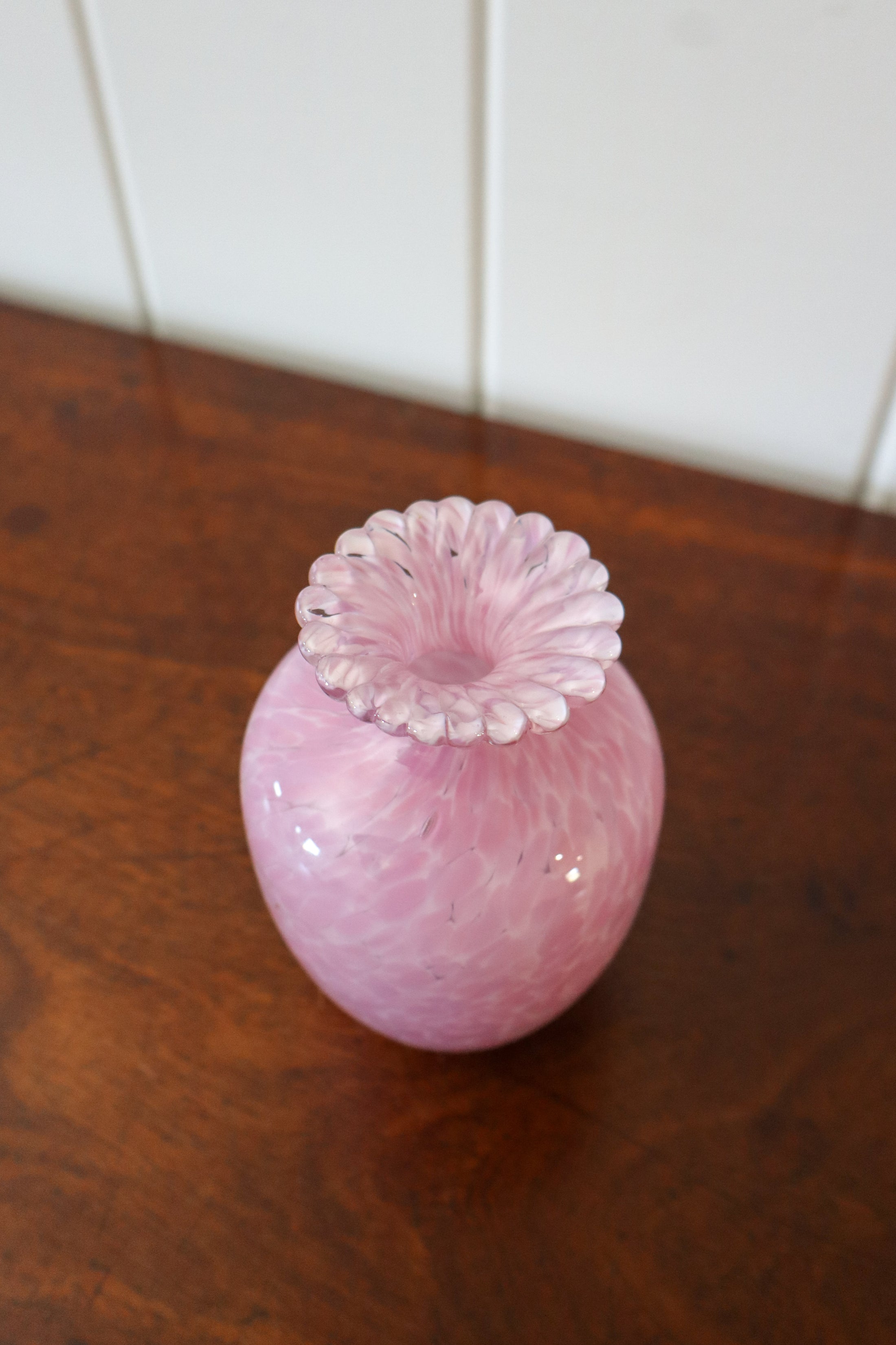 Vintage Hand Blown Pink Glass Object/Bud Vase