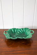 Load image into Gallery viewer, Copeland (c. 1860-1875) Green Majolica Overlapping Large Leaf Server