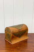 Load image into Gallery viewer, Victorian Stationery Box with Dome Lid, Brass Inlay + Inkwell