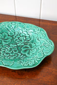 Load image into Gallery viewer, 19th Century Green Majolica Serving Platter with Repair Staples