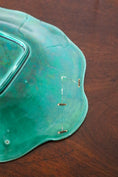 Load image into Gallery viewer, 19th Century Green Majolica Serving Platter with Repair Staples