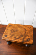 Load image into Gallery viewer, Antique English Oak Single Plank Joint Stool on Feet (c. 1880)