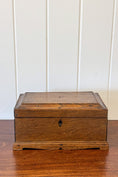 Load image into Gallery viewer, Antique Oak Tea Box with Scalloped Apron