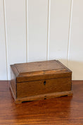 Load image into Gallery viewer, Antique Oak Tea Box with Scalloped Apron