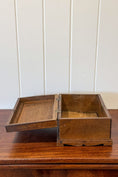 Load image into Gallery viewer, Antique Oak Tea Box with Scalloped Apron