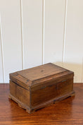 Load image into Gallery viewer, Antique Oak Tea Box with Scalloped Apron