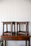 Load image into Gallery viewer, PAIR Antique English Oak Joint Stools