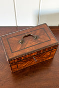 Load image into Gallery viewer, 18th Century Inlaid Tea Caddy with Handle (c. 1760) | Complete with Original Fittings + Working Key