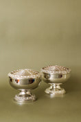 Load image into Gallery viewer, English Silver Plate Rose Bowl with Floral Rim Frogger (c. 1920)