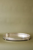 Load image into Gallery viewer, Barker Ellis Silver Plate Oval Etched Tray on Bun Feet (England, c. 1910)